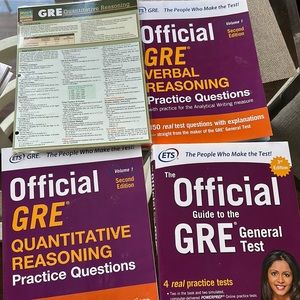 Gre books and a quick study pamphlet